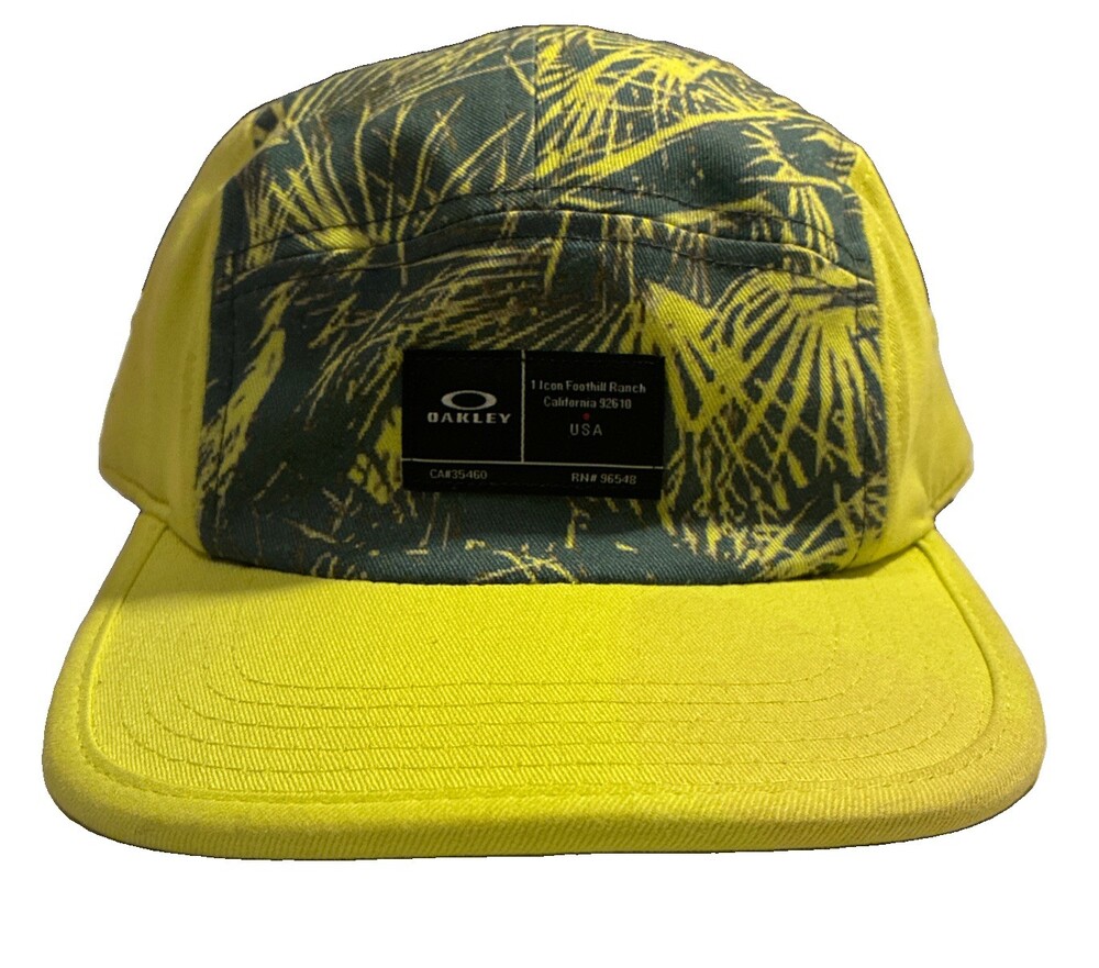 Rare Oakley 5  Panel Adjustable Hat Cap Men's Yellow